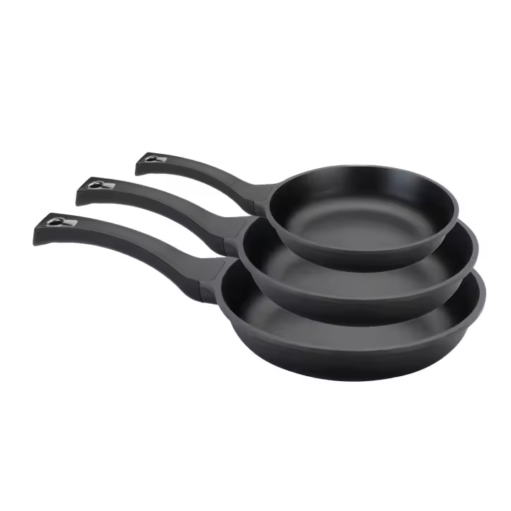 VIER - Juego de 3 sartenes Vier, de aluminio fundido indeformable.  Medidas  20cm/24cm/28cm de diámetro - 1
