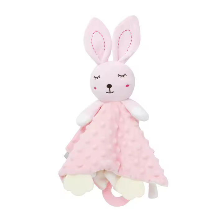 Toalla calmante para bebés con diseño de animales de dibujos animados, de silicona, masticable y suave. - 1