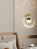 Modern Chandelier De Lámpara De Vidrio Translúcido Alta Calidad Ajustable Para Decorar Comedor Y Dormitorio Estilo Luna Dorada - details 1