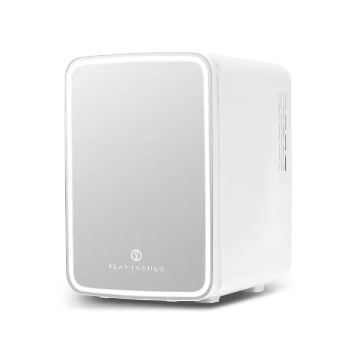 Flamingueo Mini Nevera Habitacion Espejo LED 10 Litros Nevera Pequeña 12V/220V Enfriar y Calentar Nevera Cosmeticos Portatil Enchufe Coche y Corriente Nevera Skincare Mini Nevera Maquillaje Nevera Pequeña Habitacion - 1