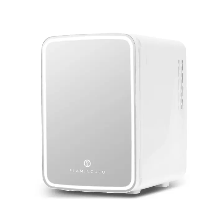 Flamingueo Mini Nevera Habitacion Espejo LED 10 Litros Nevera Pequeña 12V/220V Enfriar y Calentar Nevera Cosmeticos Portatil Enchufe Coche y Corriente Nevera Skincare Mini Nevera Maquillaje Nevera Pequeña Habitacion - 1