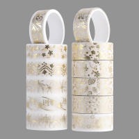 Set De 12 Rolls De Cinta De Washi Con Estampado De Plantas Y Flores Doradas Cinta Adhesiva Decorativa De Oro Para DIY Stickers Scrapbooking Y Papelería - details 1