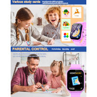 Reloj inteligente para niños, juguetes educativos para niñas, regalos con audiolibros, tarjetas de apendizaje, Juegos de rompecabezas, portátil con pantalla HD Cámara, interior con podómetro musical - details 0