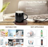 Calentador de tazas de café, calentador de tazas eléctrico con 3 configuraciones de temperatura ajustables (hasta 149 ℉) y apagado automático, calentador de bebidas eléctrico para cacao, té, leche, bebidas - details 2