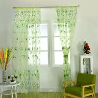 Cortinas De Voile Tulle 100x200cm Patrón De Tulipán Transparente Para Dormitorio Sala De Estar Balcón Cocina Cortina Solánea - details 1
