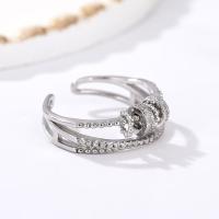 Anillo de encirita giratoria de Plata S925, Anillo Abierto personalizado para Mujer, joyería de moda de descompresión de estilo dulce y fresco - details 0