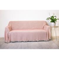 Colcha multiuso 85% algodón reciclado 15% poliéster diseño cuadritos rosa. - details 0