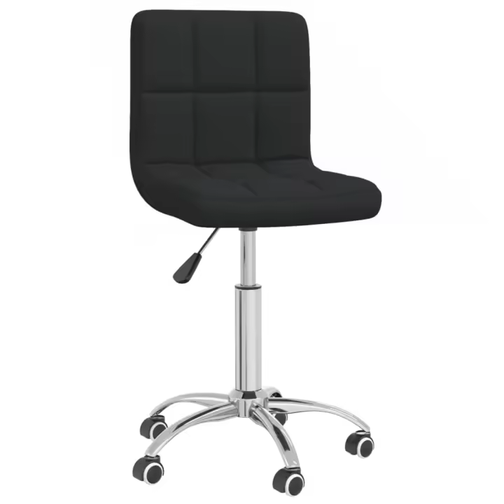 vidaXL Silla de oficina giratoria de tela negra - 1