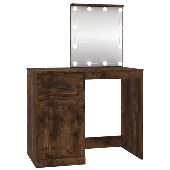 Toque de maquillaje con luces LED MDF Blanco 100x40x135 cm - 1