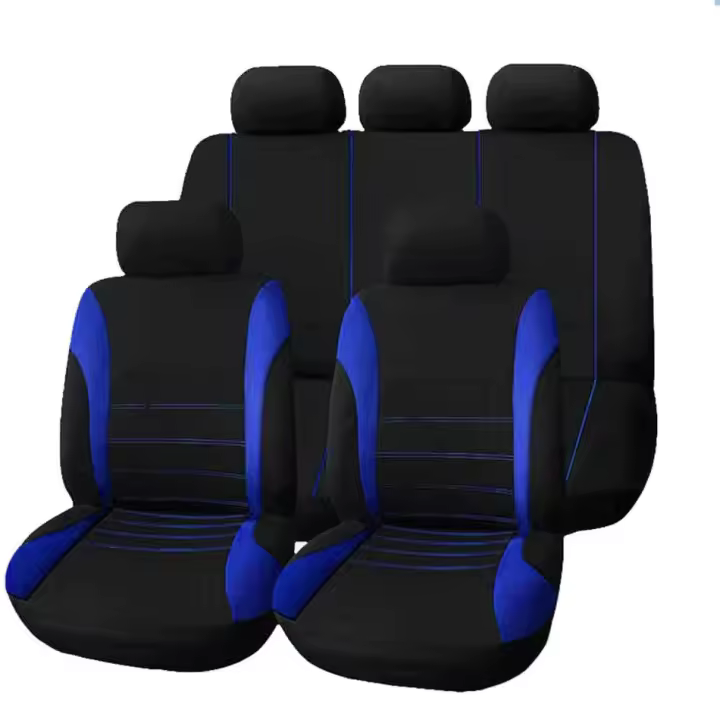 Fundas De Asiento De Coche Universal De Tela De Flocado Para Todas Las Estaciones Con Costura De Hilo 5 Piezas Conjunto - 1