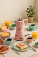 Jocca Cafetera Italiana Eléctrica Rosa 6 Tazas sin Cables con Jarra Transparente y Sistema Mantener Caliente - details 1