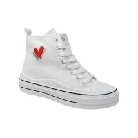 Eva Zorteon- Zapatillas Deportivas Abotinada de Lona para Mujer - Estilo Bamba con Material Textil y Cierre de Cordones - details 7