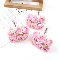 6Pcs Arreglo De Flores Artificiales Peonía Para Decoración De Hogar Y Bodas Decoración De Habitaciones Falsas Flores Para Wreaths De Manualidades Y Regalos - details 8