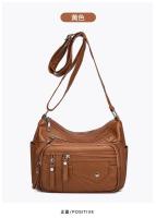 Bolso Bandolera De Cuero Suave Para Mujer 2024 Casual Con Múltiples Bolsillos Retro Bolso De Mano Para Damas Bolsos De Hombro - details 0