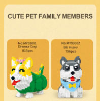 Kit De Bloques De Construcción Para Niños Con Modelo De Mascotas Lindas Corgi Shiba Inu Husky Y Gato Azul Mini Bricks Decoración De Escritorio Regalos De Fiestas DIY - details 1