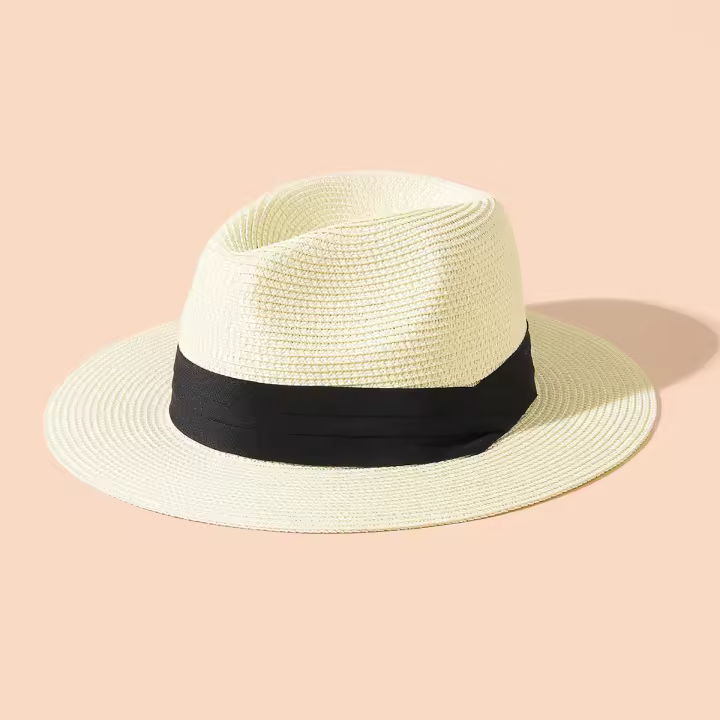 Sombrero De Paja Panamá Para Hombre Y Mujer Sombrero Británico Plegable Protección Solar Para La Playa Estación De Verano - 1
