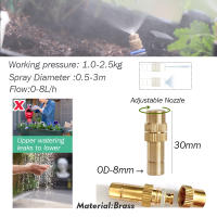 Juego De Rociador Ajustable De Latón Para Jardín Sistema De Riego Y Humidificación Con Tubo De 5/8mm Para Adornos De Jardín Y Enchufe - details 3