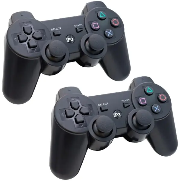 Mando inalámbrico compatible con PS3 (negro, paquete de 2) - 1
