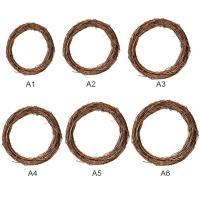 1 Pc Guirnalda De Rattan Seco Natural Para Decoración De Navidad Halloween Y Pascua Arco Iris Redondo Duradero Para Colgar En Puerta O Pared - details 0