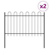 Cerca de Jardín VidaXL con Parte Superior Arqueada Gris 3,4x1,2 m de Acero - details 1