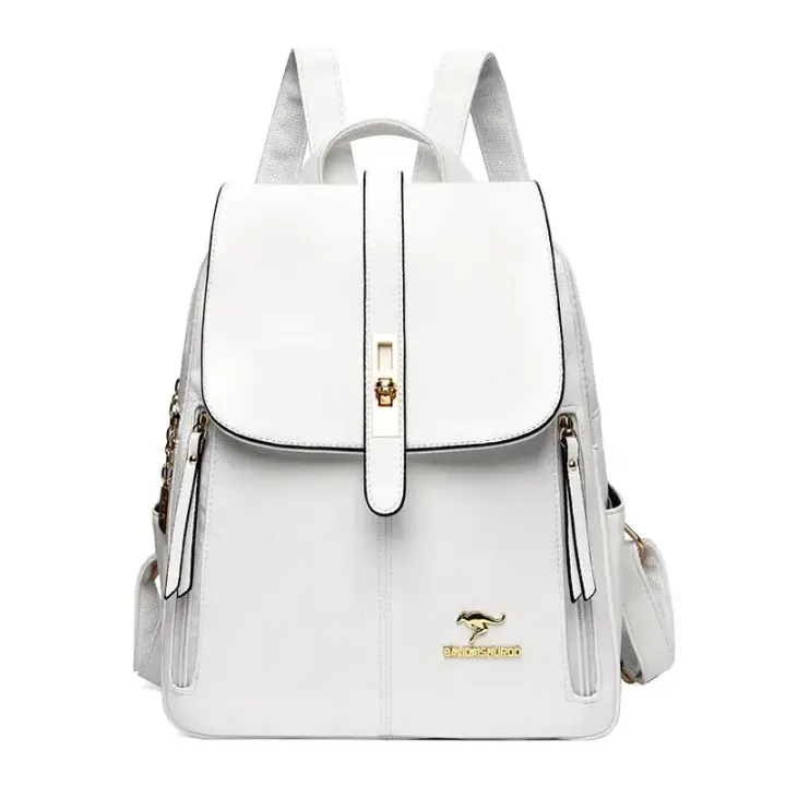 Mochila de gran capacidad para mujer monederos de cuero de alta calidad bolso escolar Vintage bolsa de viaje mochila para mujer - 1