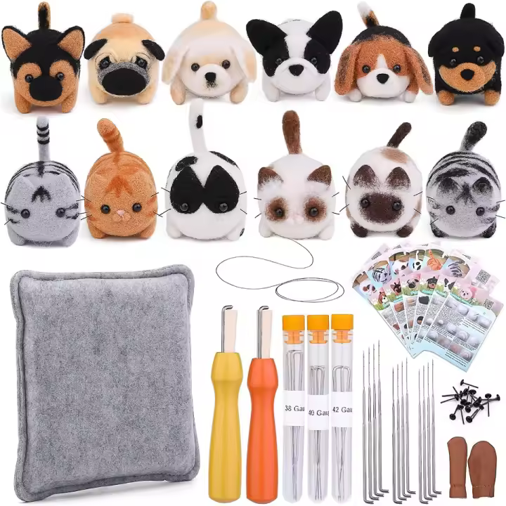 Kit De Inicio Para Tejer Con Lana De Agujas KRABALL 12Pcs Con Guante De Dedo Y Instructions Para DIY Manualidades Para Decoración Del Hogar - 1
