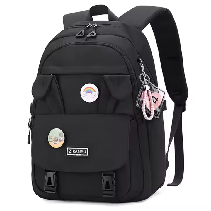 Mochilas escolares para Niños, mochilas para Mujer, impermeables, with Para computadora portáril compartary, mochilas casuales para el día a Día, Para Primary, Secundaria, Universidad (Negro) - 1