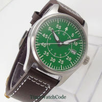 Reloj De Hombre Automático Tandorio NH35A 39mm 200m Impermeable Con Fecha Cristal De Zafiro Correa De Cuero Y Goma Luminoso - details 12