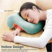 Face Down Pillow | Comfortable Soft Sleeping Pillow with Arm Hole, Donut Face Pillow Massage Head Cradle Facedown Desk Neck Support Pillow for Napping - details 1