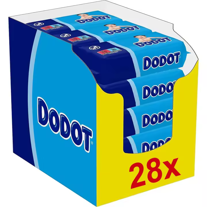 Dodot Toallitas Bebé Seco, Pack Ahorro de 1456 Toallitas (28 Paquetes de 52 Toallitas), Recupera el pH de la Piel del Bebé. - 1