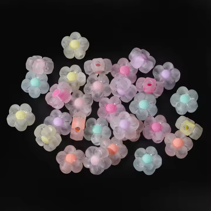30Pcs Bolas De Acrílico Claras De 12mm En Forma De Girasol Para Hacer Joyas DIY Accesorios Para Pulseras Y Collares - 1
