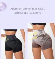 Shorts De Yoga Con Gradiente Para Mujer Cintura Alta Levantamiento De Caderas Y Ajuste Abdominal Deporte Y Fitness Moda Transpirable Y Cómoda - details 4