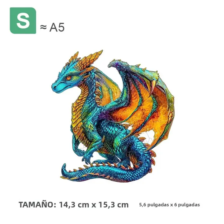 Rompecabezas De Madera En Forma Irregular De Dragón Caja De Regalo Exquisita Puzzle Adulto Personalizado Juego Familiar Único - 1