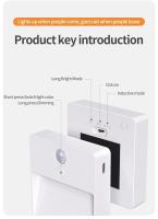 Lámpara Nocturna LED Con Sensor De Movimiento Multicolor Recargable Por USB Para Armario Cocina Escaleras Iluminación De Ambiente - details 9