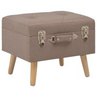 vidaXL Taburete de almacenamiento 40 cm oscuro de tela en color Gris/Marrón/Beige | cómodas modernas ergonómicas para comedor cocina salón hogar - details 1