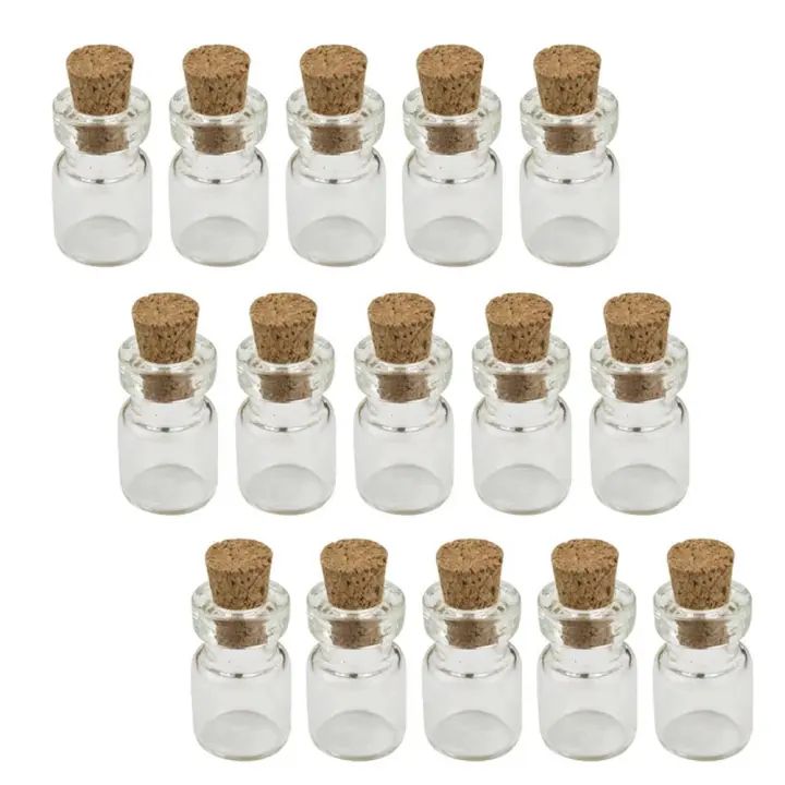 50pcs Botellas De Vidrio Mini DIY Con Tapa De Madera Para Mensajes En Mar Adentro Jars Pequeños Para Decoración Y Manualidades 13x18mm - 1
