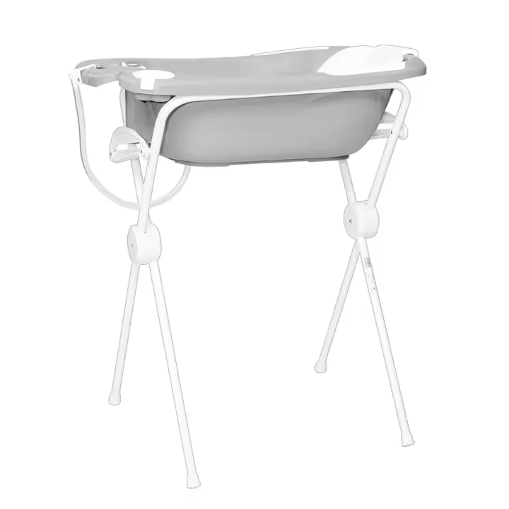 Olmitos - Cubeta Bañera para Bebé con Patas Plegables | Incluye Reductor Antideslizante y Termómetro de Agua, válvula de vaciado y cacito para agua | Desde 0+ Meses - 1