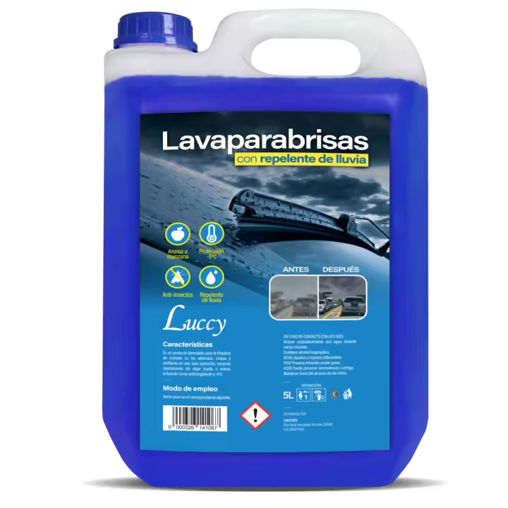 LUCCY Líquido Limpiaparabrisas Coche Anti Lluvia  Lavaparabrisas Anticongelante Protección -5ºC - 1