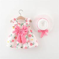 Vestido De Verano Para Niñas 0-3 Años Estilo Casual Con Volante Y Diseño De Pears Florido Manga Corta Tipo Halter Longitud De Pierna Vestido De Mujer - details 3