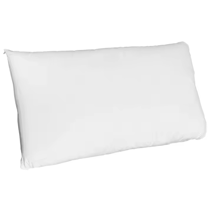 Almohada peque Moshy blanca con doble funda 100% algódon y 100% poliester de microfibra - 1