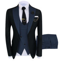 Traje De Novio Para Hombre 3 Piezas Conjunto De Traje Con Cuello Escote Shawl Tuxedo Popular Para Fiesta Y Boda (Blazer+Chaleco+Pantalones) Material COTTON+POLYESTER Estilo Casual - details 6