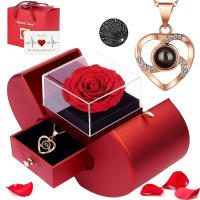 Joyero con forma De Rosa DE LA Navidad y el collar en forma de corazón, Coltando de Amor de moda Europea y Americana, Gift de Navidad PARA EL Día DE LA Madre - details 2