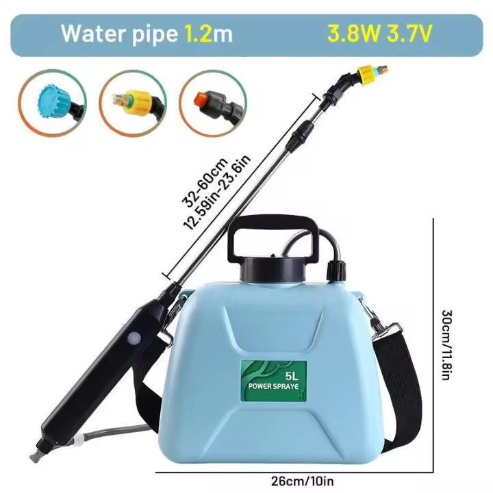 PULVERIZADOR eléctrico de 5L/8L para Jardín, atomización automática, recargable por USB, Botella rociadora, Regadera, Riego de Jardín - 1