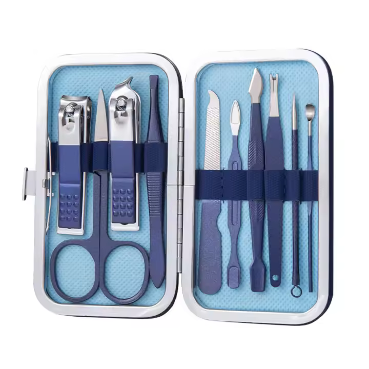 Set de Manicura para Mujeres Hombres Cortauelas de Acero Inoxidable-Kit de Manicura de Viajes Portátil - Cuidado Facial, de Cutículasy Uñas - 1