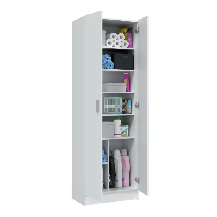 Armario auxiliar multiusos de 2 puertas Color blanco 180 X 59 X 37cm 007146O FORES - 1