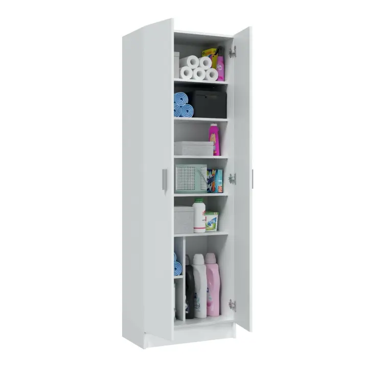 Armario auxiliar multiusos de 2 puertas Color blanco 180 X 59 X 37cm 007146O FORES - 1