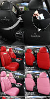 Cubierta De Asiento De Coche De Cuero Para Mitsubishi Lancer L200 Carisma Eclipse Cross Pajero 4 Sport ASX Outlander 3 XL Space Star Accesorios Universal Adecuado Para Sedán Camión Van SUV Color Negro Rojo Rosa Café Azul - details 1