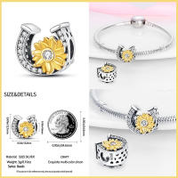 Nuevos 925 Plata Esterlina Moda Doradas Conchas De Ternura De Zircons Para Pulseras Originales De Lujo Joyería DIY Fiesta - details 4