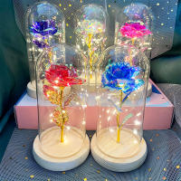 Luz De Rosa Realista Hermosa Luz Nocturna LED Para Fiestas Y Valentin's Day. Flor Artificial De Acrílico Para Decoración De Bodas - details 1