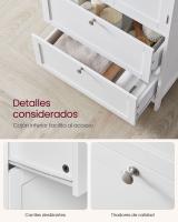 Armario de baño con gran espacio de almacenamiento, mueble con 2 cajones y 2 puertas, estante ajustable, versátil para cocina y almacenaje - details 3